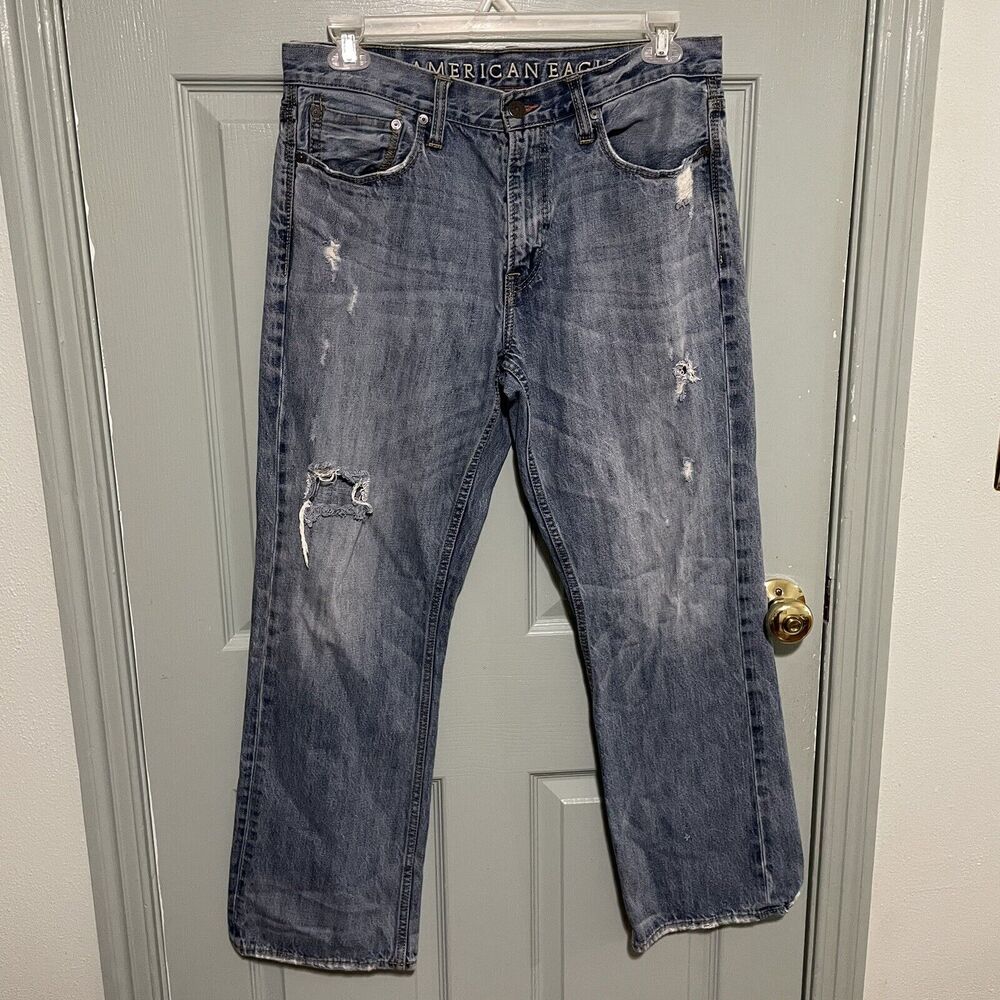 American Eagle Mens Jeans Blue Tag Size 33x32 Bootcut Medium Wash Denim (34x30)